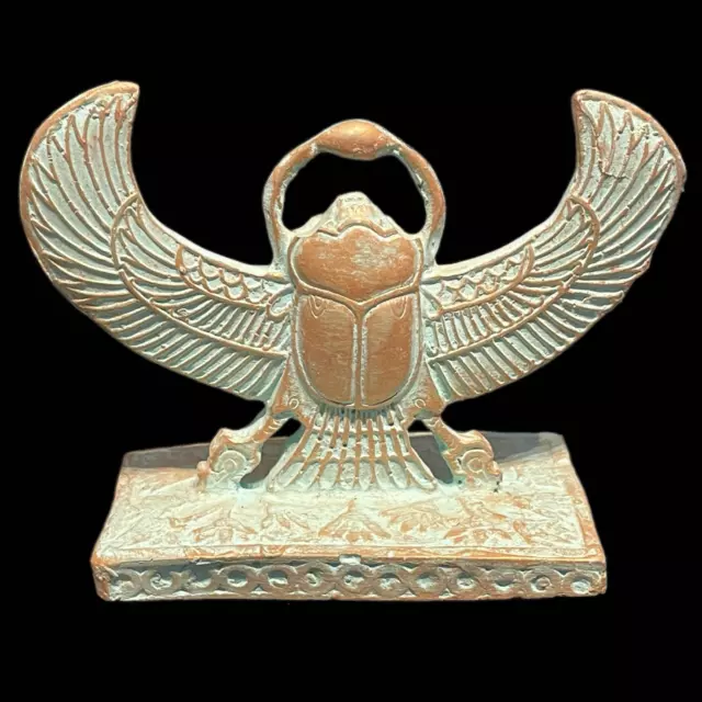 Ancient Egyptian Grand Tour Winged Scarab Statue - (41)