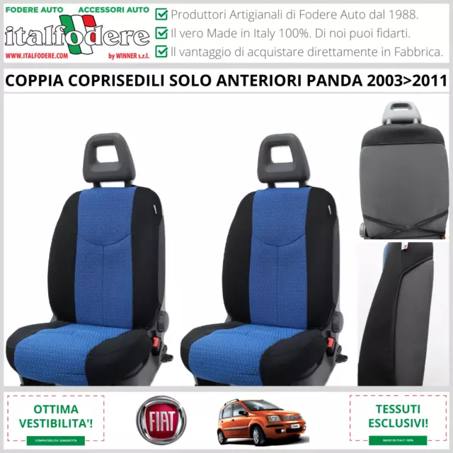 COPPIA COPRISEDILI ANTERIORI FIAT PANDA 2003>2011 Fodere Foderine Azzurro  19 EUR 39,90 - PicClick IT