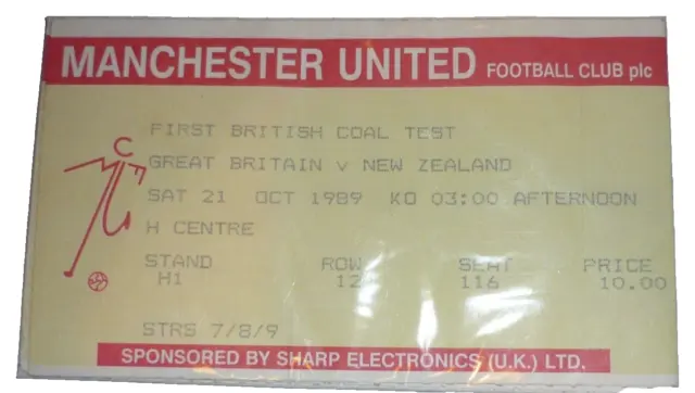 Great Britain v New Zealand 21st October 1989 1st Test Match @ Old Trafford