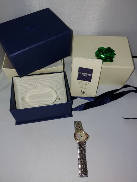 Ladies Raymond Weil~Parsifal~Diamond~MOP~SS~18k~Watch w Box Ladies Raymond Weil~Parsifal~Diamond~MOP~SS~18k~Watch w Box
