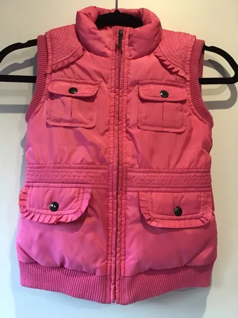 Gilet/giacca Juicy Couture taglia 6 piumino/piuma rosa per ragazze in perfette condizioni (vedi misure)