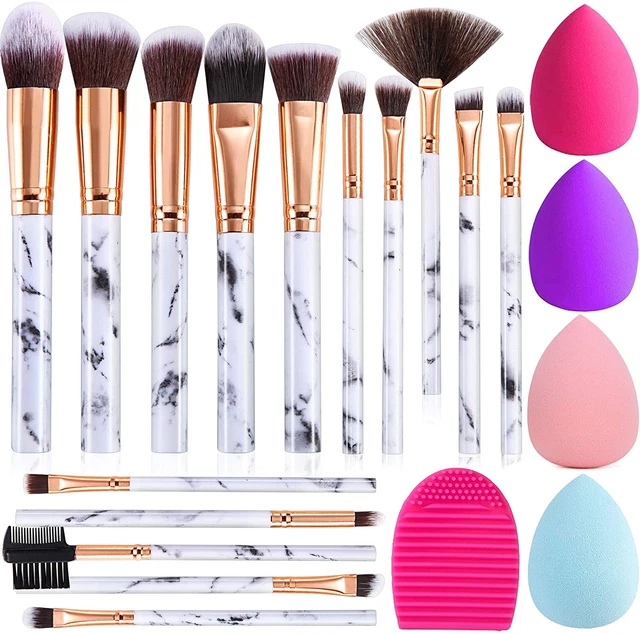 Pennelli Make up FILY DUAIU 15 Pezzi Set Di Pennelli per Trucco in Marmo Premium