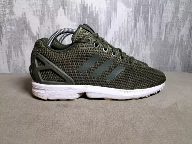 Mens khaki zx flux trainers clearance