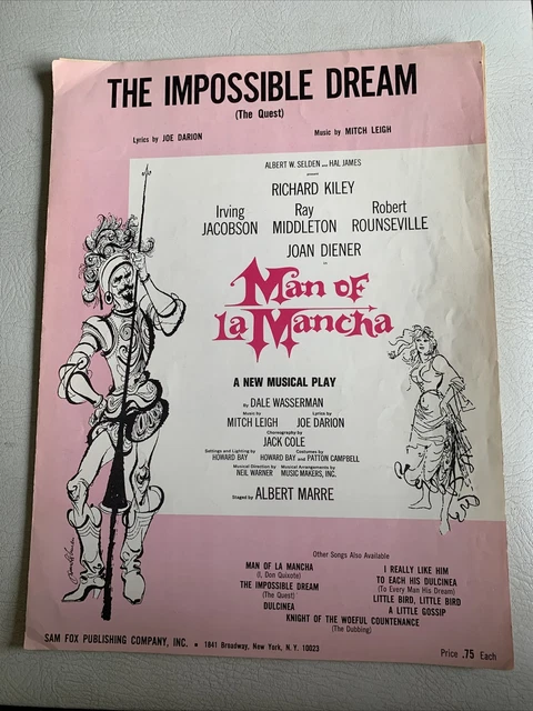 VINTAGE SHEET MUSIC: The Impossible Dream, Man of La Mancha, Piano