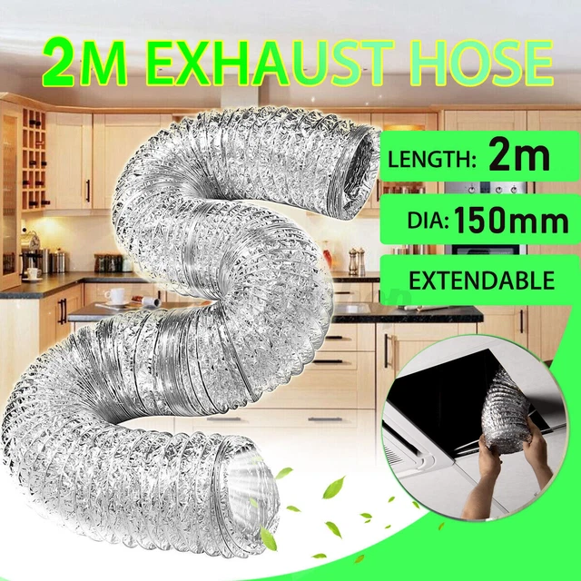 Tubo di ventilazione alluminio tubo flesso in alluminio 150 mm tubo flessibile tubo aria 2 M Ø 150 mm