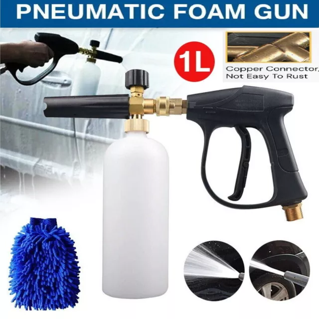 1000ML Adjustable Snow Foam Lance Cannon Gun Pressure Car Washer Bottle Sprayer