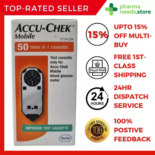 Accu-Chek Mobile Cassette Blood Glucose Test Strips [50] - EXP: 05/25 [15% OFF]