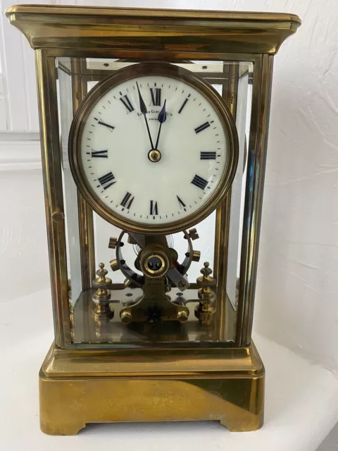 Rare Pendule Électrique Eureka London 1906  / Cage  vitrée