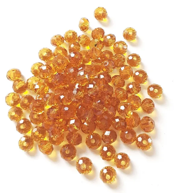 Perle en cristal facette marron forme bohème, cristal bohème facette perle