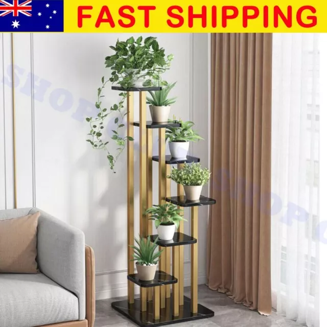 Premium 6 Tiers Plant Stand Metal Flower Pots Shelf Indoor Outdoor Garden Home