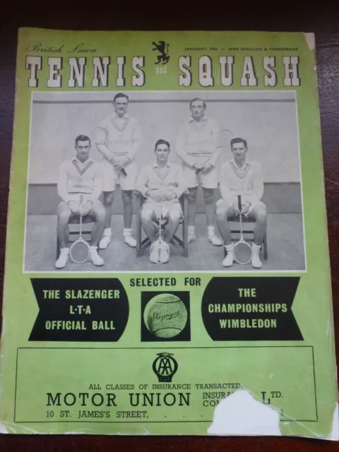 British Lawn Tennis And Squash / Jan 1952 / The Cambridge University Squash Team