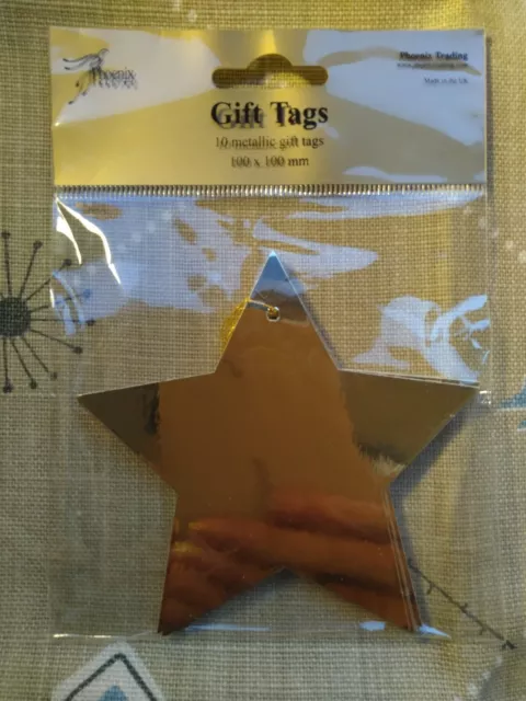Etiquetas de regalo estrella dorada (cuerda) ~ Paquete de 10 ~ ¡Totalmente nuevas en paquete sellado! 🙂