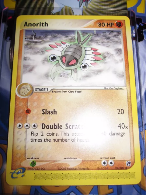 Pokemon Mint (◕‿◕✿) Ex Sandstorm English Anorith 28/100 Unco 1St Edition (2003)