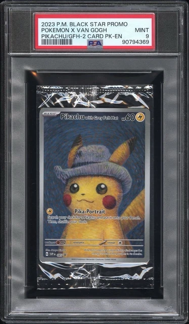 PSA 9 SEALED VAN GOGH PIKACHU WITH GREY FELT HAT SVPen 085 PROMO BLACK