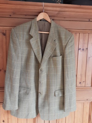 VINTAGE 1980s DAKS Jermyn Street 100% LANA UOMO Doppio petto Giacca 44" 