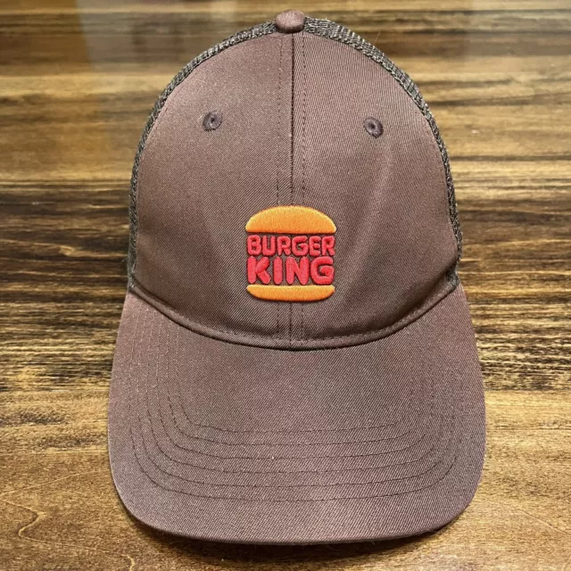 Burger King Hat Cap Snap Back Brown Adjustable Work Wear Employee Uniform Crew