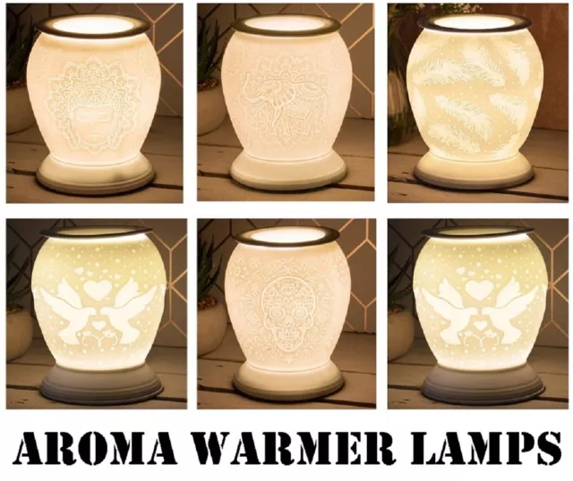 New Xmas 2023 Aroma Warmer Wax Oil Lamp Lovebirds Buddha Elephant Feathers Skull