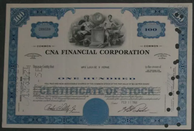 CNA Financial Corporation 1968 100 Shares