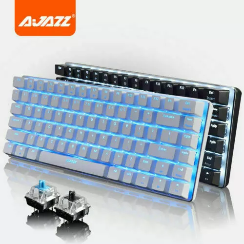 UK Ajazz AK33 Anti-Ghosting Backlit Gaming Mechanical Keyboard 82 Keys PC Keypad