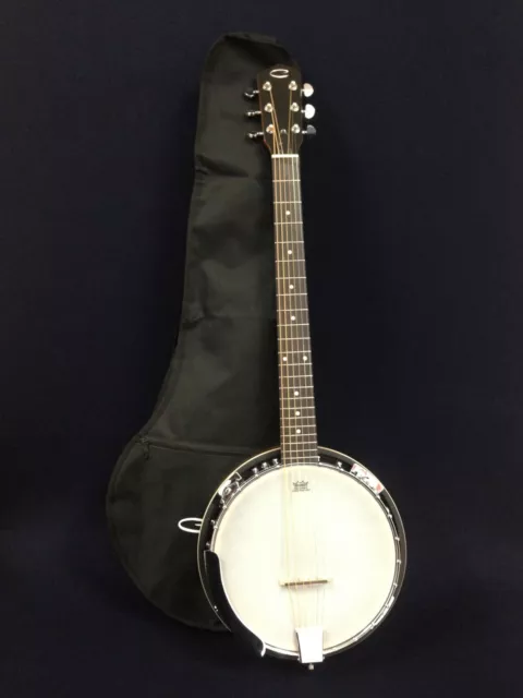 Caraya BJ-006 6-String Mahogany Resonator Banjo w/Arm Rest + Free Gig Bag