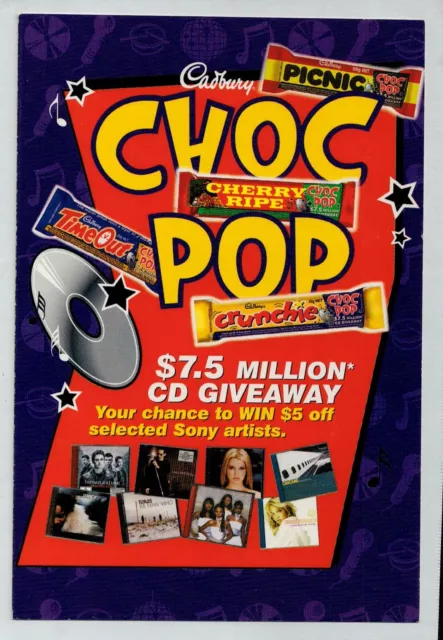 V05029 Australia Avant Card #5029 Cadbury Choc Pop postcard