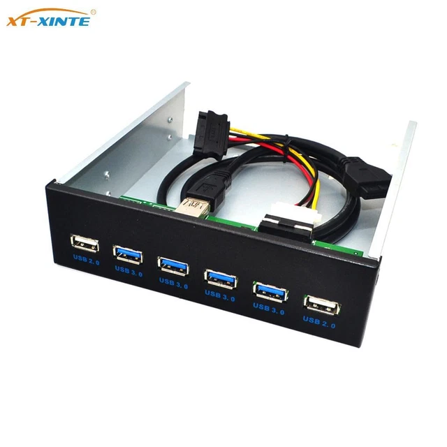 Bracket 4Ports Floppy USB 19Pin Panel Front to Bay USB3.0 XT-XINTE 5.25" Cable