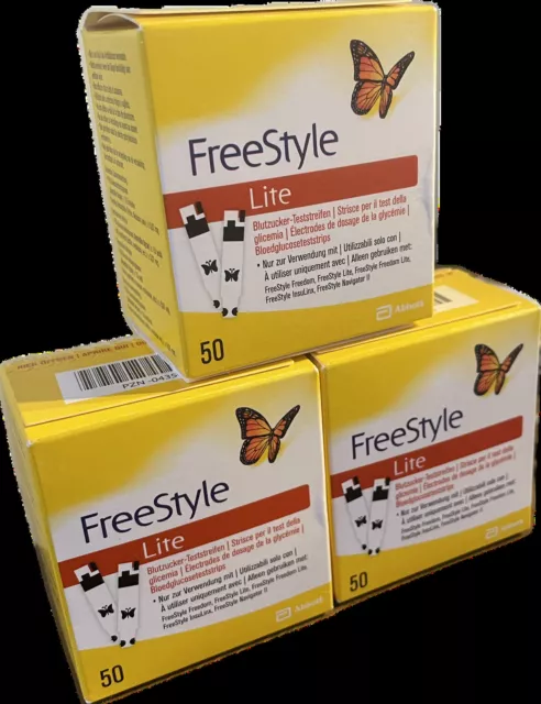 FreeStyle Lite Blutzucker-Teststreifen 3 x 50 Stück MHD: 04/2025 OVP