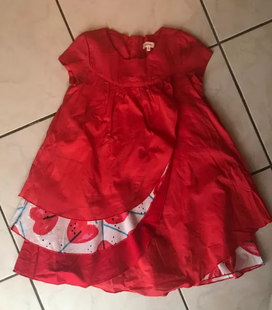 CATIMINI : robe multivolants en voile - Taille 8 ans - Thème : jardin secret