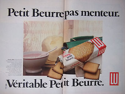 PUBLICITE ADVERTISING 066  1958  le véritable petit-beurre LU 2 