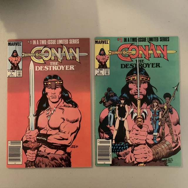 Conan The Destroyer #1 & 2 Comic Lot Marvel 1985 Movie Adaptation COMPLETE