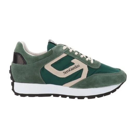 NeroGiardini Chaussures E302831U Baskets Homme en Cuir et Tissu Fermeture Lacets