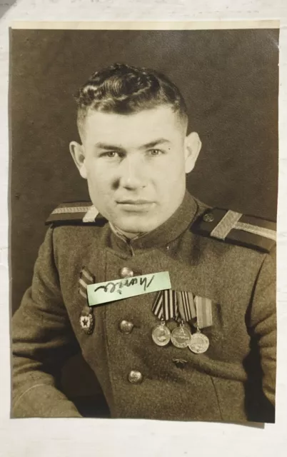 Foto alt Wk2 Rote Armee Soldat Uniform Orden Abzeichen Offizier Portrait Medaill