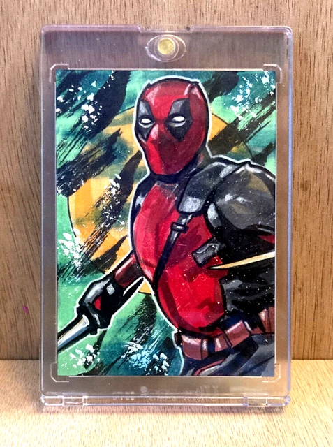 Deadpool Sketch Card 1/1 Original on card signed Artist Marvel Art ACEO Deadpool Sketch Card 1/1 Original on card signed Artist Marvel Art ACEO