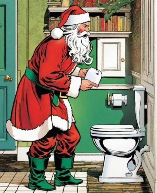 Decorazioni natalizie Babbo Natale usando il bagno