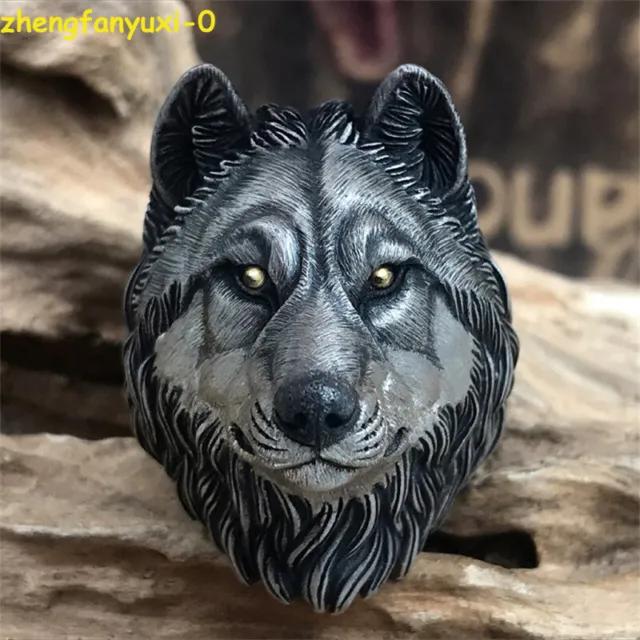 Customized The Wolf King Ring 925 Sterling Silver 24K Gold Eyes Men Ring Jewelry