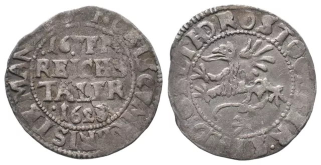 Rostock Stadt, 1/16 Taler 1628 Münze Coin (Am248)