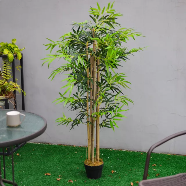 Large Artificial Bamboo Plant 150cm Outdoor Indoor w/Pot Bamboo Tree Home Office