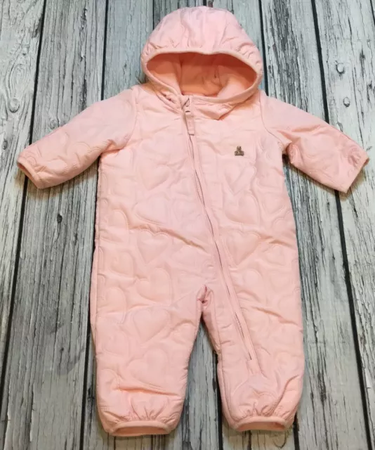 Baby Gap Girls 0-3 Months Pink Heart Snowsuit. Girls Winter Coat. Nwt