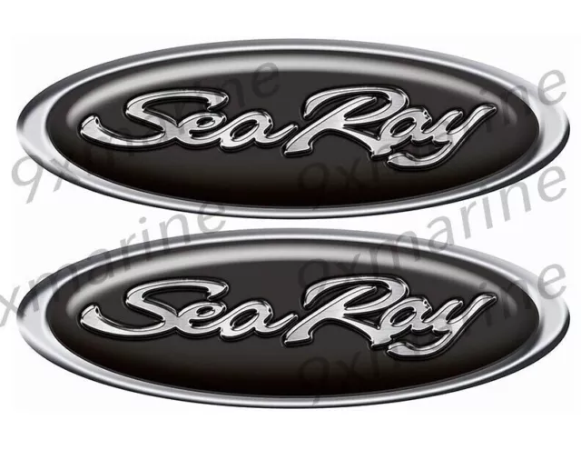 Two Sea Ray Boat Classic Oval Stickers