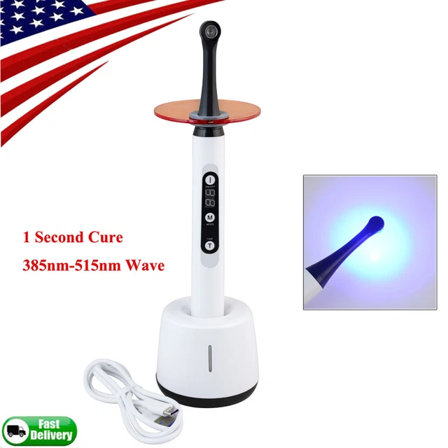 1 Second Cure Lamp Dental Cordless Blue LED Curing Light 2 working modes 2300mw