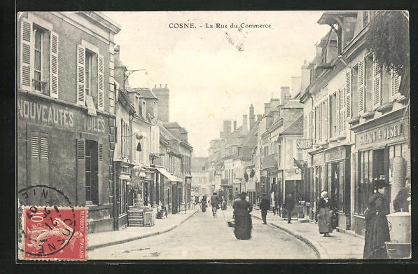 CPA Cosne, La Rue du Commerce 1907