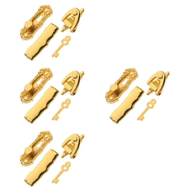 4 SETS TINY Knocker Toy Miniature Door Lock Dollhouse Hardware Key £13.