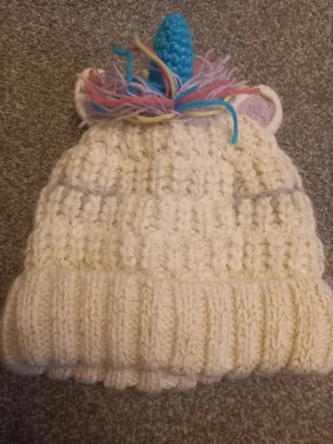 Next Girls Knitted Unicorn Hat Age 7-10