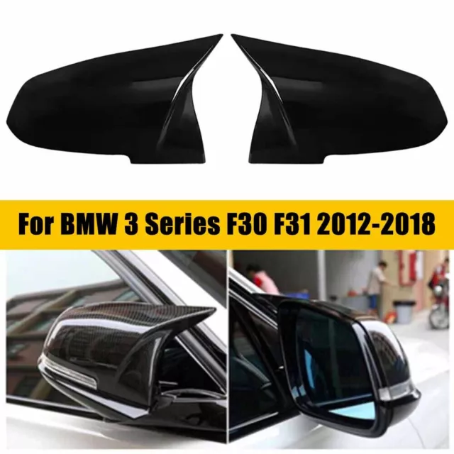 2X Glanz Schwarz Spiegelkappen Gehäuse Für BMW F20 F21 F22 F30 F31 F32 F33 F36