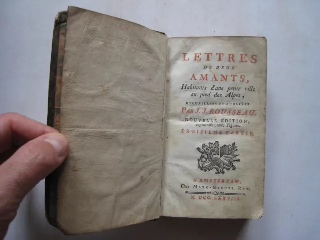 Rare La Nouvelle Heloise Lettres Deux Amants Rousseau Gravures Romantisme  1778