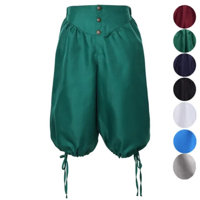 Medieval Renaissance Men Breeches  Tudor Period Knee Pants Midi Trousers