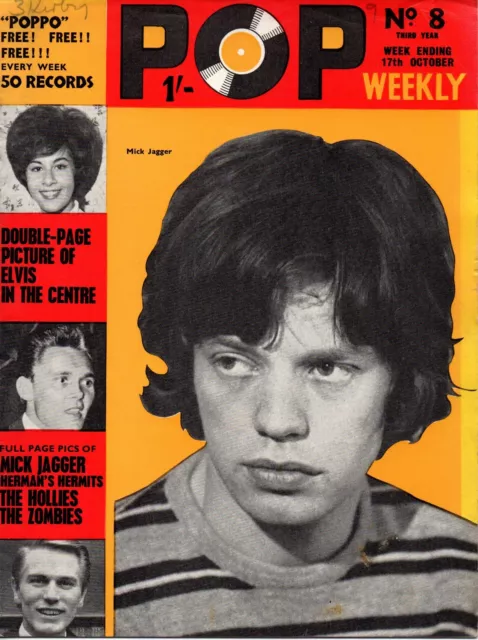 Pop Weekly Magazine 17 October 1964    Mick Jagger    The Beatles    The Hollies
