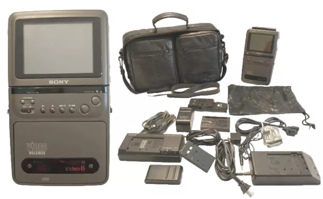 Sony GV-200 Video 8 Walkman Portable TV Recorder Complete Bundle WORKING AS-IS