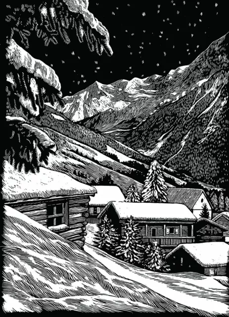Kratzbild Kratzbilder -  Mountain Charlet - Komplettset -  Größe 20 cm x 25,5 cm
