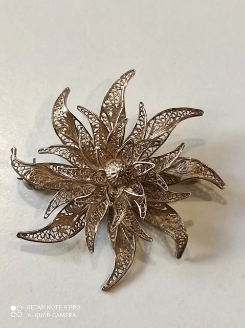 Broche Argent Couronne Royale Avec Cœurs Et Fleur De Lys - Occasion, Style Vendée